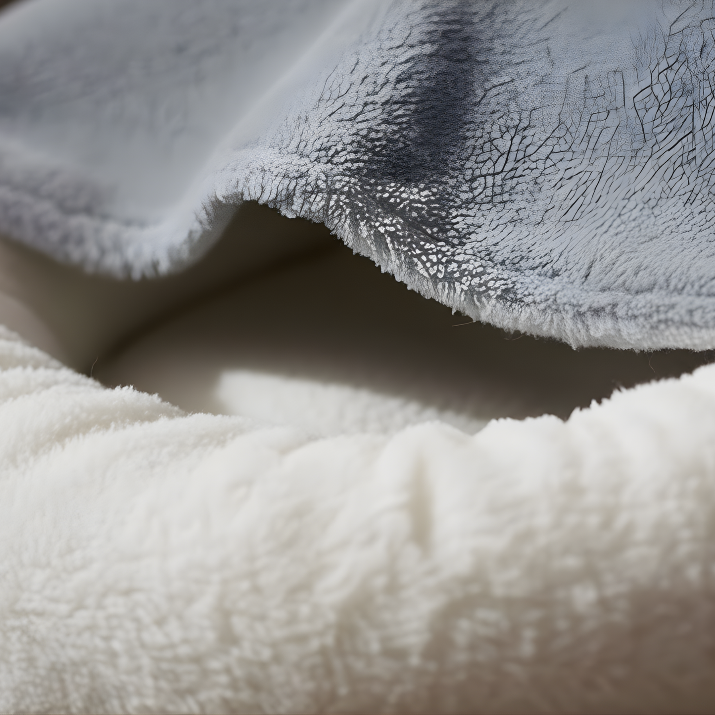 Close-up of textured white fabric with a soft focus on the background