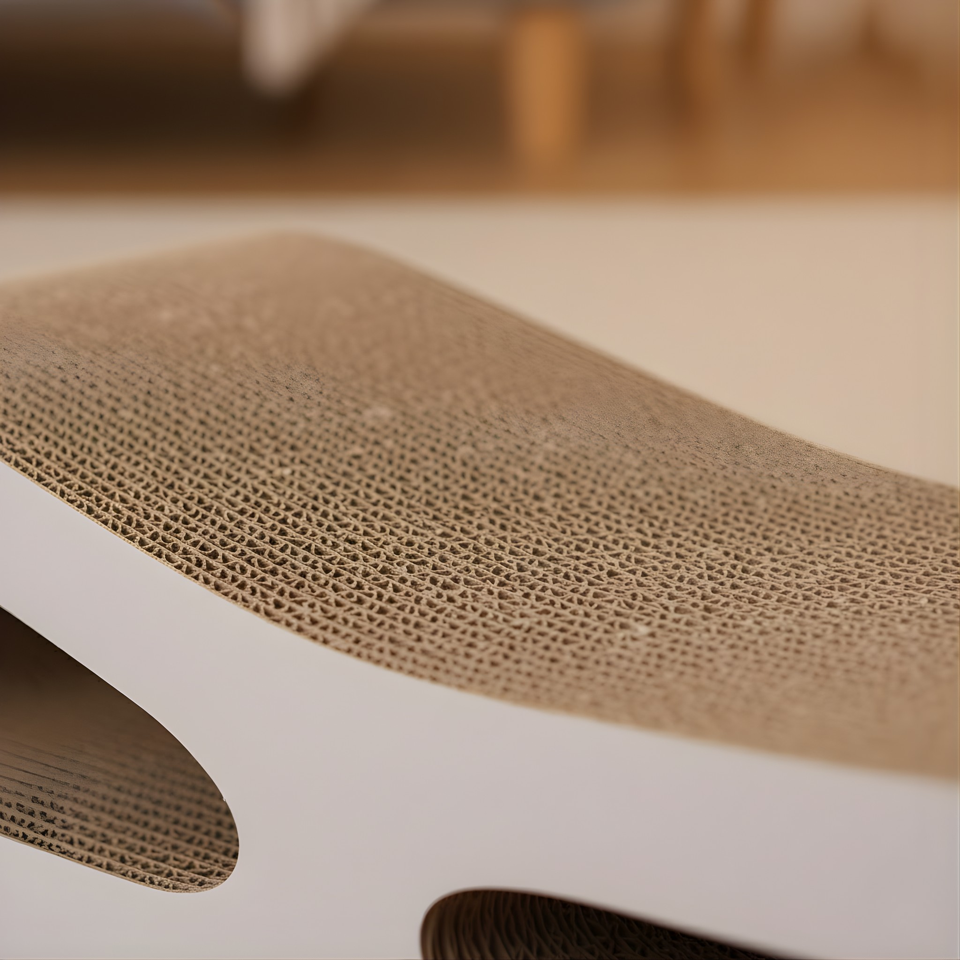 Close-up of a cardboard product with a textured surface